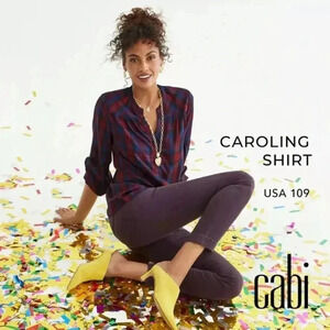 Cabi Caroling Shirt Button Front Check Plaid # 4070